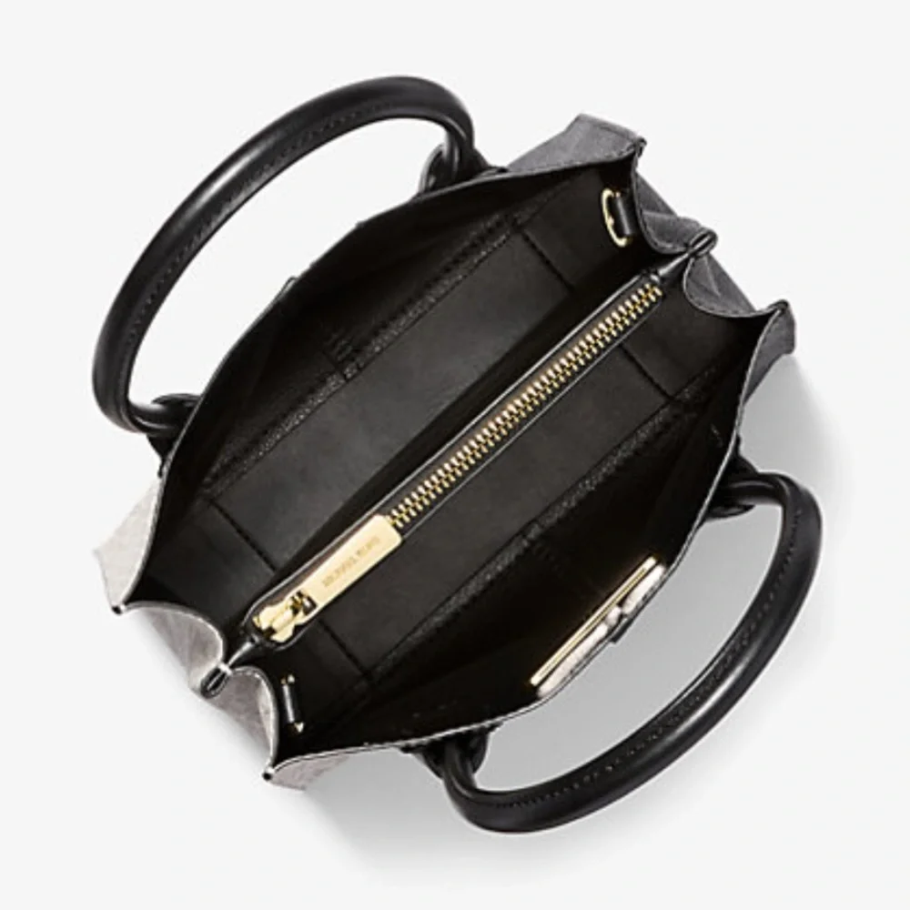Michael Kors Mercer Medium Two-Tone Logo Crossbody Messenger Black Multi NWT